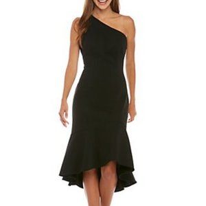 Adrianna Papell Daphne Ottoman Trumpet Dress Black